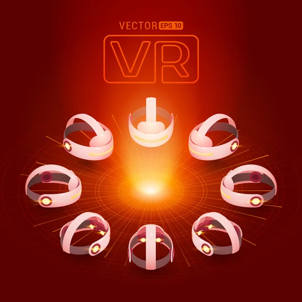 Isometric virtual reality headset — Stock Vector