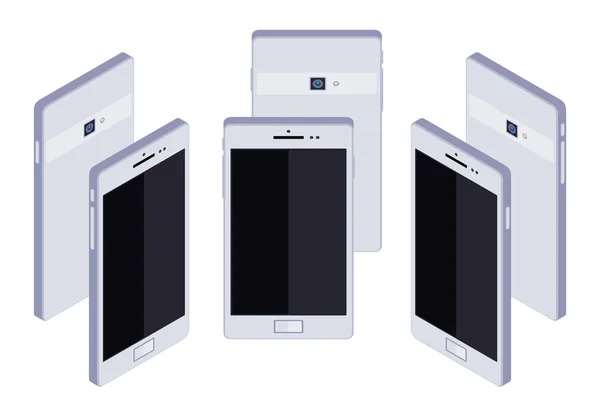 Isometrisches weißes Smartphone — Stockvektor