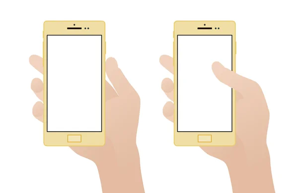 Mão segurando smartphone com tela em branco —  Vetores de Stock