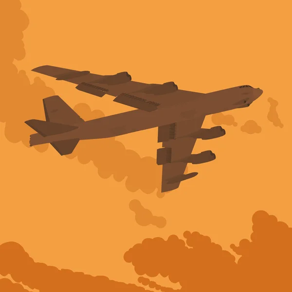 Heavy bomber in the sky — Stock Vector