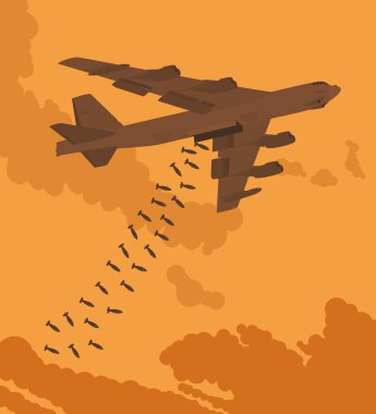 Ağır bombardıman bomba düştü