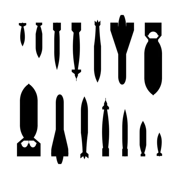 Silhouettes de bombes aériennes — Image vectorielle