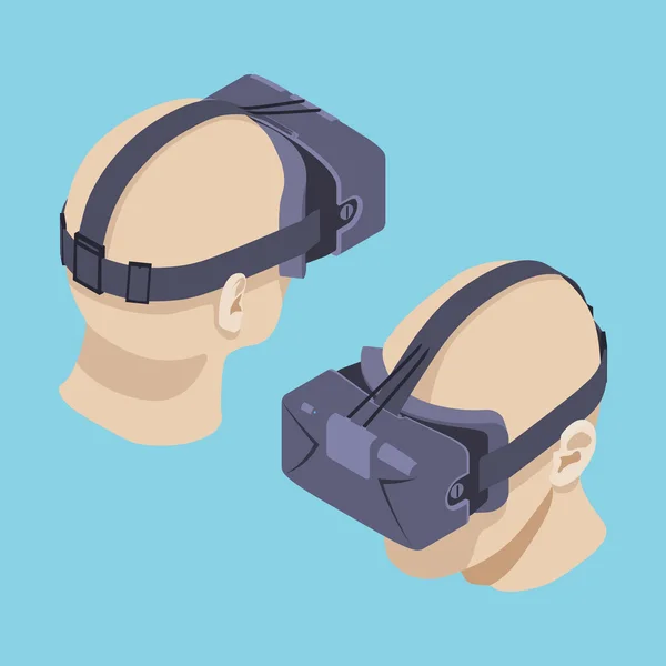 Headset realitas maya Isometrik - Stok Vektor
