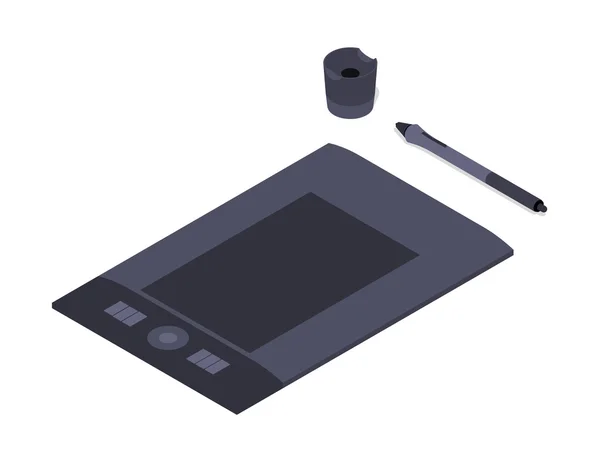 Isometric graphic tablet — Stock Vector