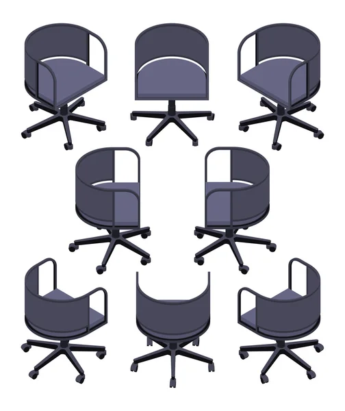 Sedia girevole per ufficio isometrica — Vettoriale Stock