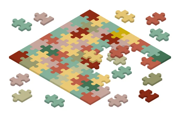 Izometryczne jigsaw puzzle — Wektor stockowy