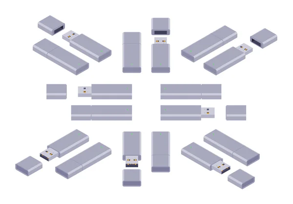 Clé USB isométrique — Image vectorielle