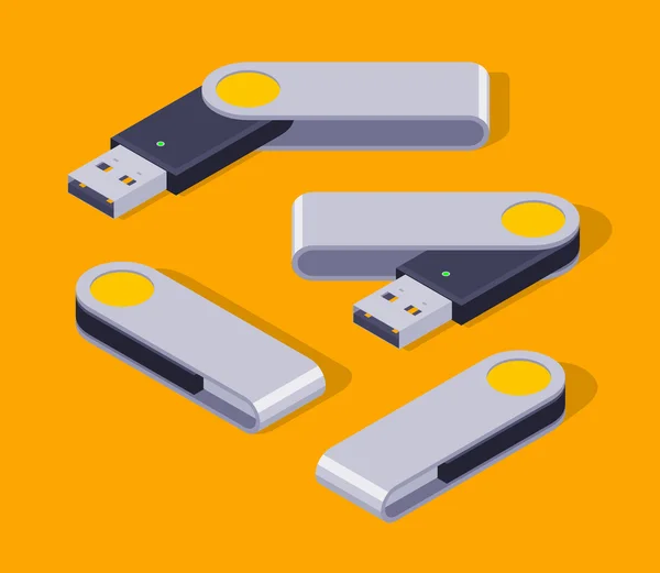 Memoria USB isométrica — Vector de stock
