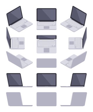Isometric gray laptop