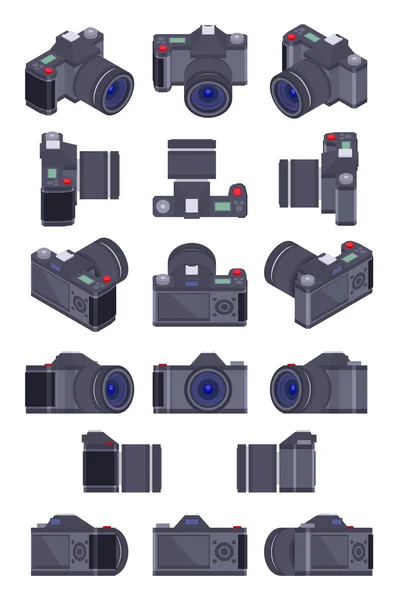 Câmera fotográfica isométrica —  Vetores de Stock