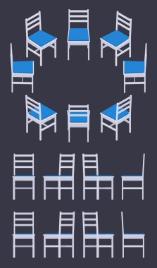 Isometric white chair