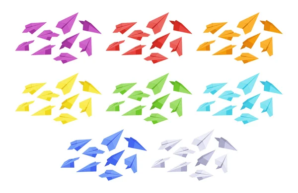 Цветные бумажные самолеты — стоковый вектор