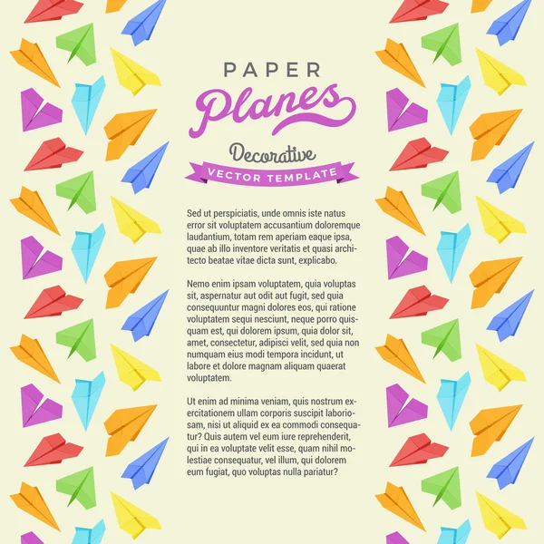 Projeto de decoração vetorial feito de aviões de papel —  Vetores de Stock