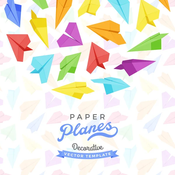 矢量装饰设计制成的纸飞机 — 图库矢量图片