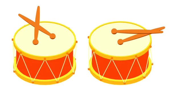 Drum en drum sticks — Stockvector