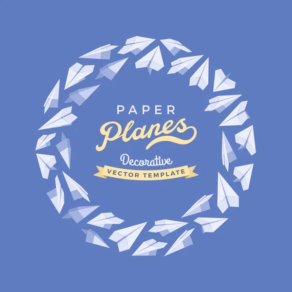 Projeto de decoração vetorial feito de aviões de papel —  Vetores de Stock