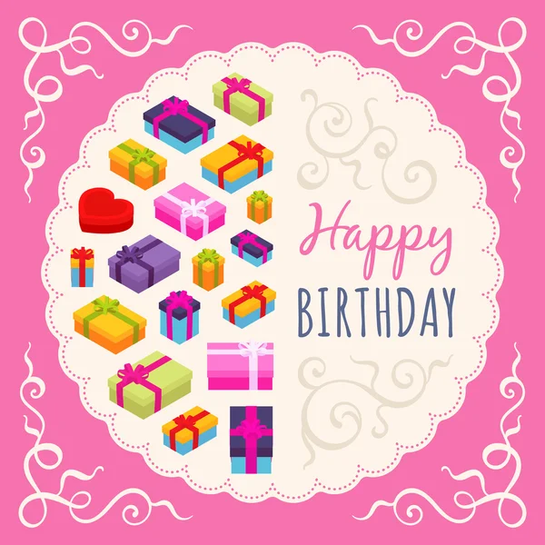 Birthday vector decorating design — Stock Vector