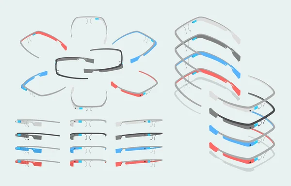 Ізометричні окуляри доповненої реальності — стоковий вектор
