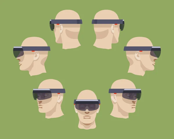 Headset virtual reality - Stok Vektor