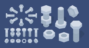 Screw-nuts and bolts clipart