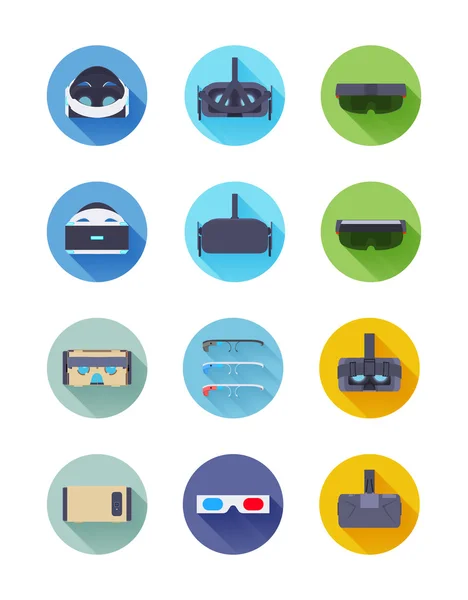 Virtual and augmented reality icons — Stock Vector