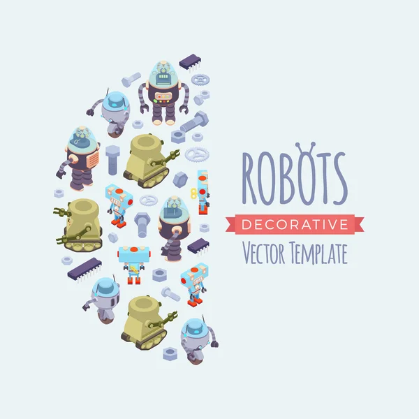 Diseño de decoración vectorial hecho de robots — Archivo Imágenes Vectoriales