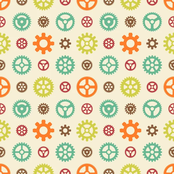 Colored gears seamless pattern — Stock Vector