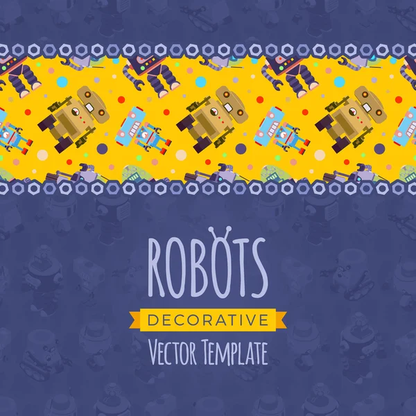 Vector decorating design made of robots — Stock Vector