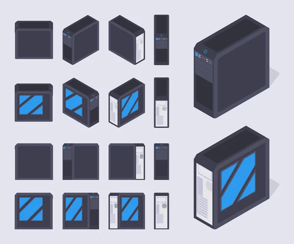 Étuis Isometric pour PC noir — Image vectorielle