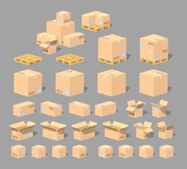 Cube World. Cardboard boxes