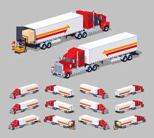 Heavy american truck with the trailer — Stock Vector