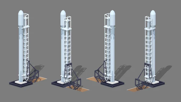 Современная космическая ракета на стартовой площадке — стоковый вектор