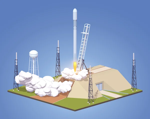 モダンな空間のロケットの打ち上げ — ストックベクタ