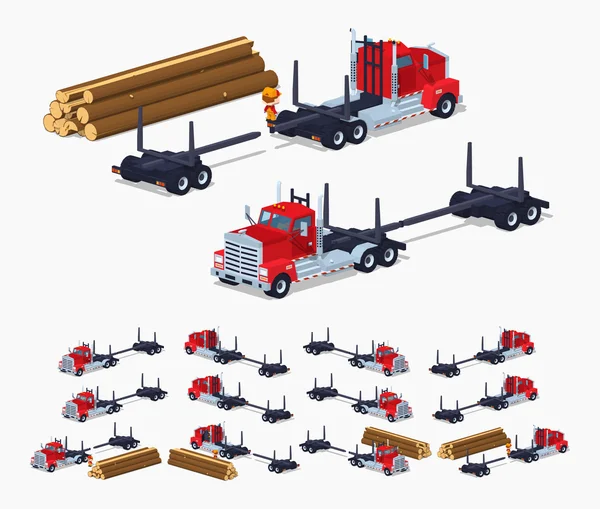 Lege log vrachtwagen — Stockvector