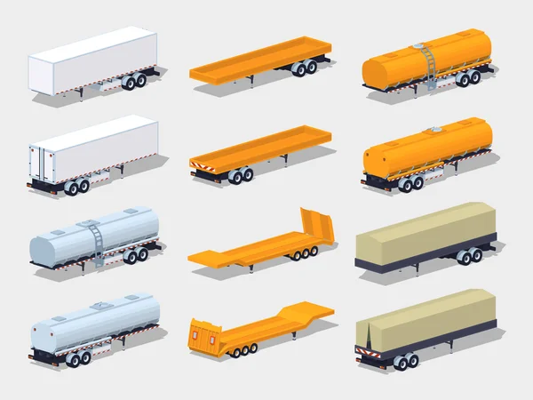 Collection of semitrailers — Stock Vector
