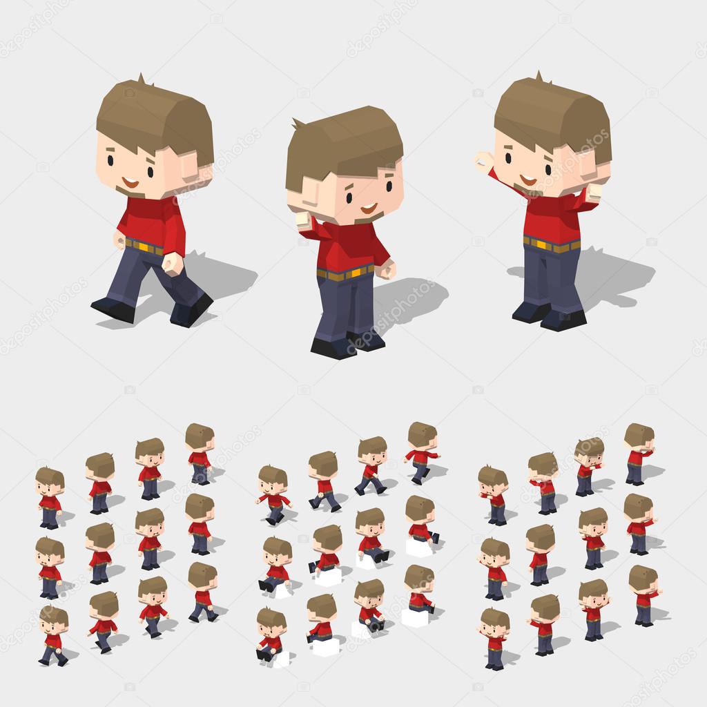 depositphotos 99423924 stock illustration low poly white man with
