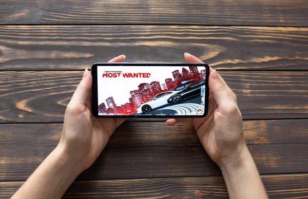 Lviv Ukraine Oktober 2020 Handyspiel Need Speed Most Wanted Modern — Stockfoto