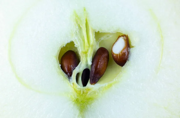 Close Foto Van Appel Witte Achtergrond Appels Fruit Doormidden Gesneden — Stockfoto