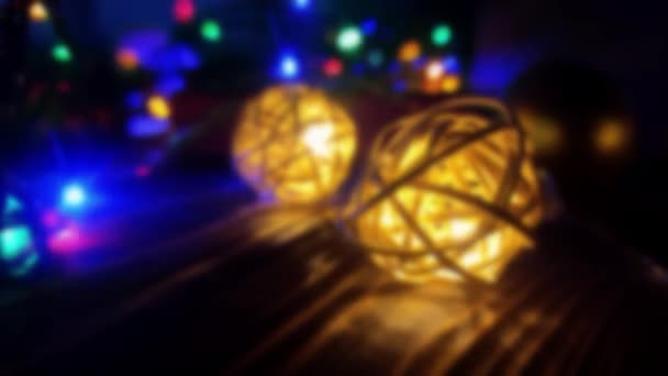 Lampu Natal Mengaburkan Video Suasana Yang Nyaman Malam Hari Saatnya — Stok Video