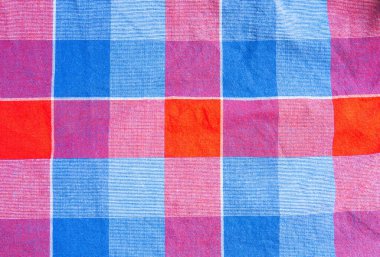Damalı kumaş dokusu. Tekstil kareleri. Doğal kumaş arkaplanı.