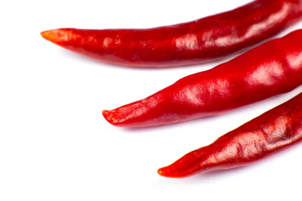 Röd Varm Chili Paprika Vit Bakgrund Närbild — Stockfoto
