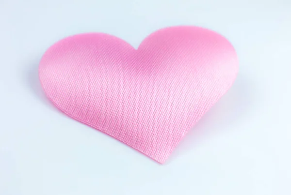 Rózsaszín Szív Fehér Háttérrel Szent Valentin Napi Fogalom Szerelem Romantikus — Stock Fotó