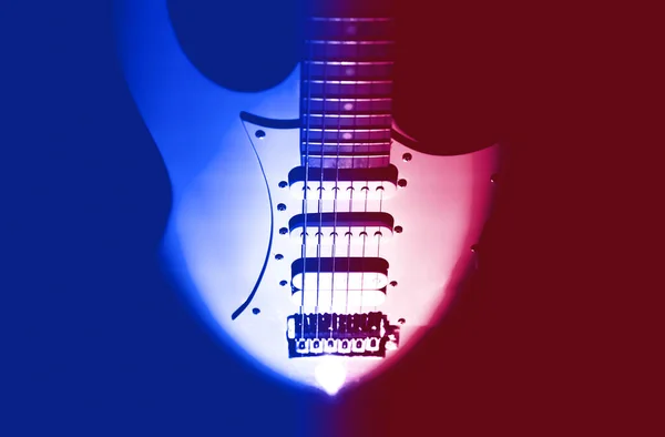 Guitarra Elétrica Pescoço Fingerboard Instrumento Musical Estilo Criativo Com Sombras — Fotografia de Stock