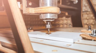 Tahta aletler için bilgisayar sayısal kontrol makinesi. Bakım denetimi ve ayrıntılar için CNC ekipmanı.