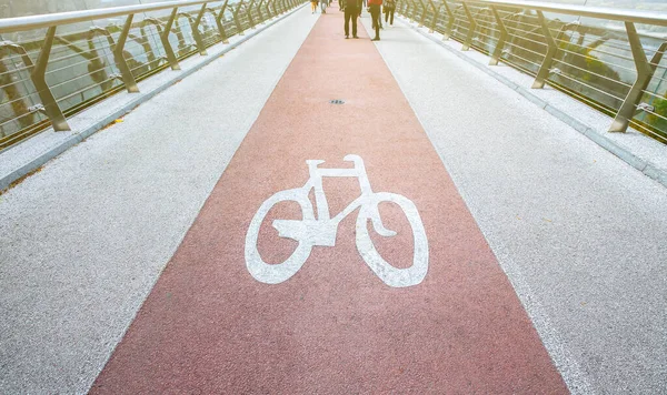 Cycle lane. Bicycle in the city. Urban transport.