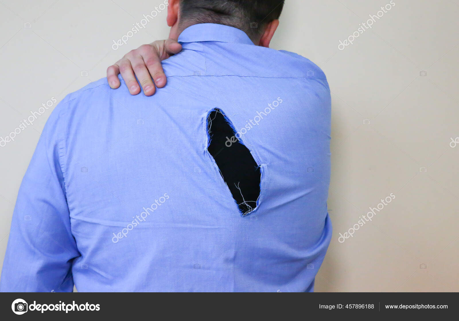 Ripped Shirt Man Old Clothes Which Need Repairing Sewing Stock Photo by ...