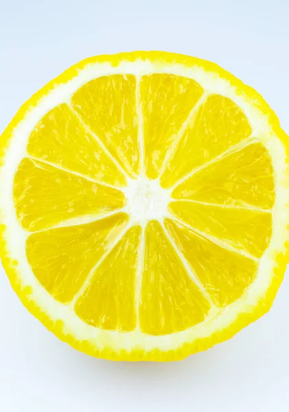 Close Photo Lemon Texture Background Fruit Cut Half Macro View — Stock Photo, Image