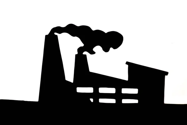 Заводская Тень Центре Внимания Изображение Ручной Работы Бумаги Промышленного Ландшафта — стоковое фото