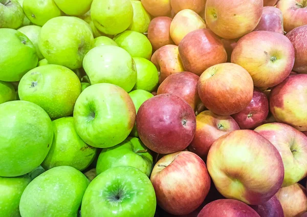 Manzanas Tiradas Supermercado Fruta Saludable Vitaminas — Foto de Stock