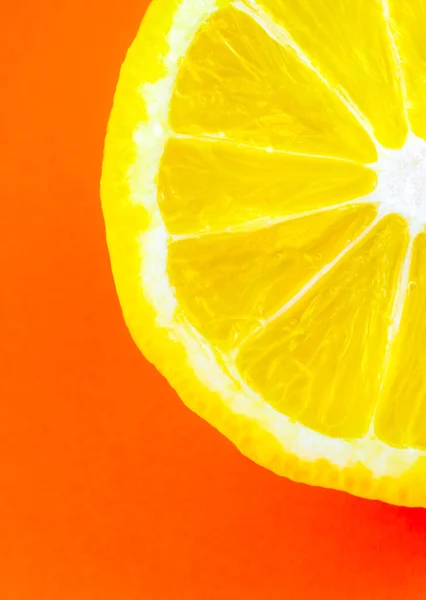Κοντινό Πλάνο Φωτογραφία Της Λεμονιάς Υφή Στο Πορτοκαλί Φόντο Φρούτα — Φωτογραφία Αρχείου